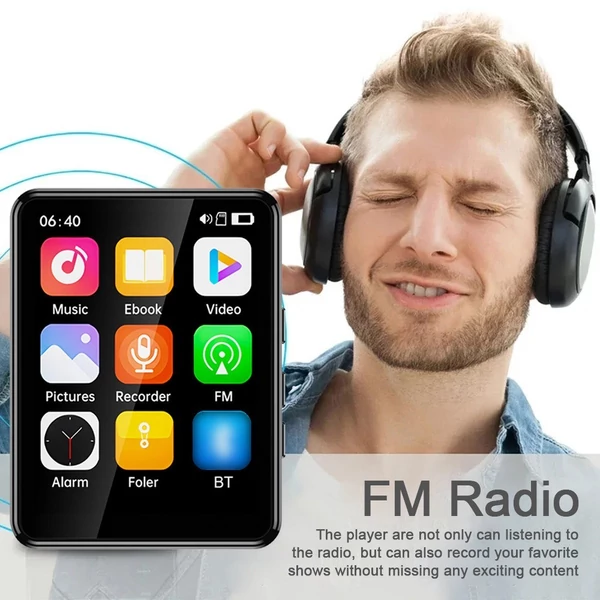 MP3 és MP4 lejátszó hangszóróval, 2,4 hüvelykes teljes érintőképernyős BT - 32GB