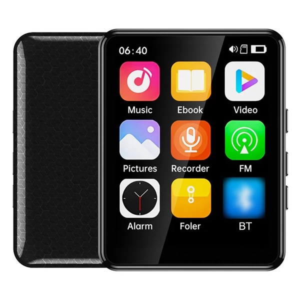 MP3 és MP4 lejátszó hangszóróval, 2,4 hüvelykes teljes érintőképernyős BT - 32GB