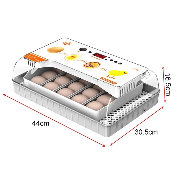 Inkubátor keltetőtojásokhoz Automatikus tojásforgató 20 tojás hatékony LED-es tojásmegvilágítású kijelző