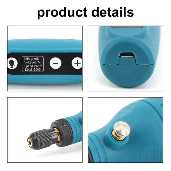 Vezeték nélküli USB újratölthető gravírozó toll, kompakt elektromos fúrótoll - A készlet