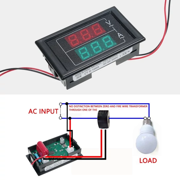 2 az 1 Volt, ampermérő AC 60-500V 100A digitális multiméter áramváltóval