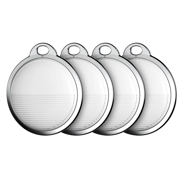 Bluetooth nyomkövető gombok, kereső és elemkövető címkék, teljes globális lefedettségű telefonkereső, iOS kompatibilis - Fehér,4 db