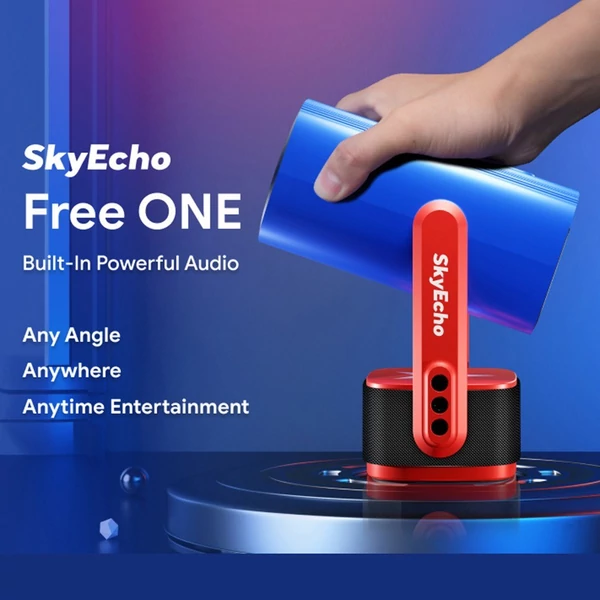 SkyEcho FreeONE 1080P Mini hordozható 4K videoprojektor Android operációs rendszerrel, 150 hüvelykes vetítési mérettel, WiFi-vel és BT intelligens kivetítővel - Piros