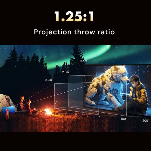 SkyEcho FreeONE 1080P Mini hordozható 4K videoprojektor Android operációs rendszerrel, 150 hüvelykes vetítési mérettel, WiFi-vel és BT intelligens kivetítővel - Piros