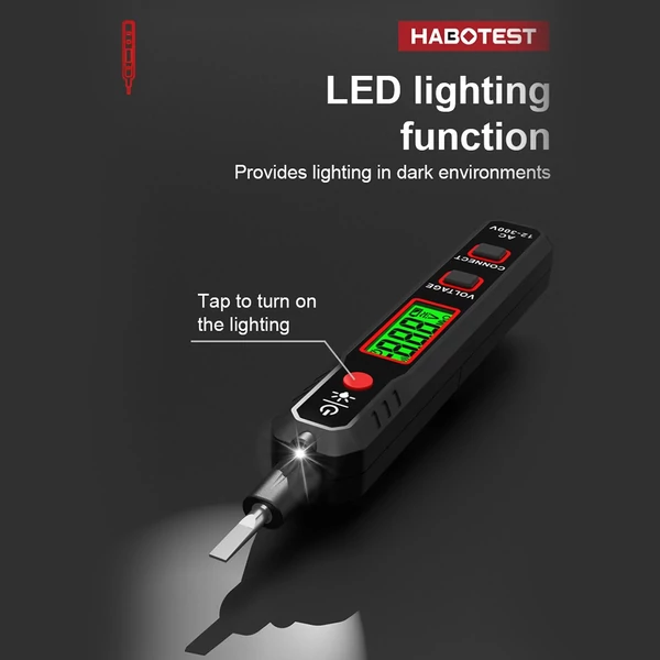 HABOTEST HT89 feszültségvizsgáló AC 12~300V érintkezőfeszültség érzékelő éles/null vezetékhez