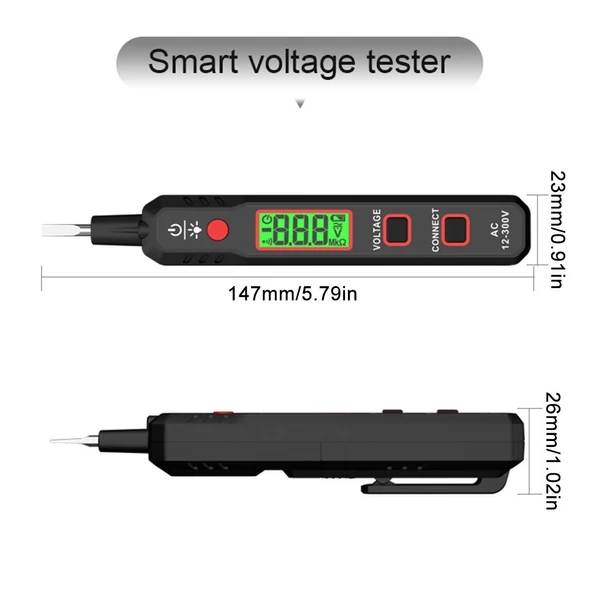 HABOTEST HT89 feszültségvizsgáló AC 12~300V érintkezőfeszültség érzékelő éles/null vezetékhez