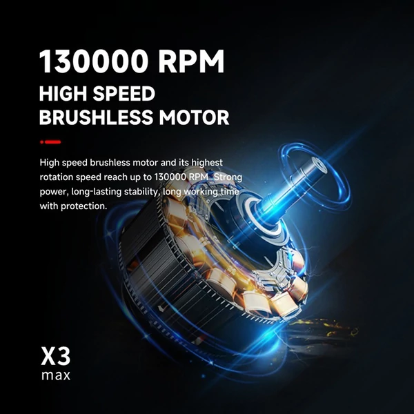 Kézi X3 Max Jet Fan 130 000 RPM szélsebesség 52 m/s kefe nélküli motor