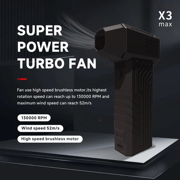 Kézi X3 Max Jet Fan 130 000 RPM szélsebesség 52 m/s kefe nélküli motor