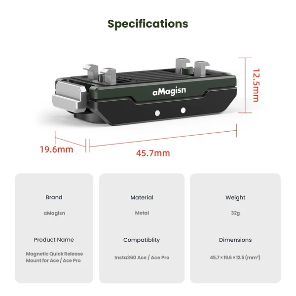 aMagisn AC14 mágneses gyorskioldó tartó akciókamerához