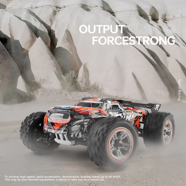 Wltoys 184008 2.4GHz 1/18 távirányítós 60KM/H sebességű terepjáró autó - Piros, 2 akkumulátor