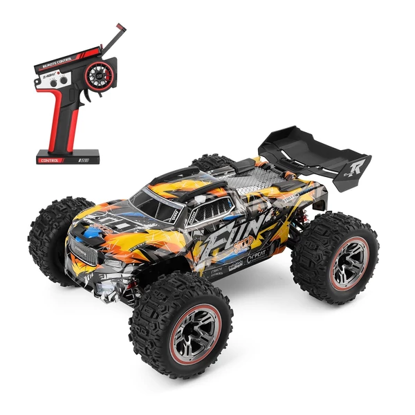 Wltoys 184008 2.4GHz 1/18 távirányítós 60KM/H sebességű terepjáró autó - Sárga, 1 akkumulátor