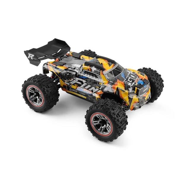 Wltoys 184008 2.4GHz 1/18 távirányítós 60KM/H sebességű terepjáró autó - Sárga, 2 akkumulátor