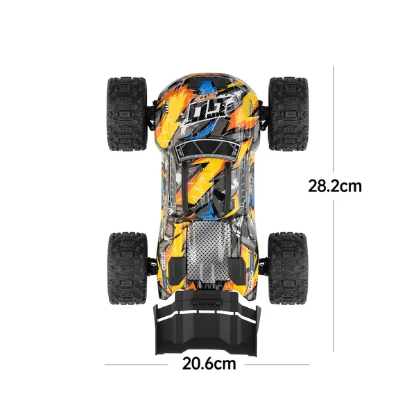 Wltoys 184008 2.4GHz 1/18 távirányítós 60KM/H sebességű terepjáró autó - Sárga, 2 akkumulátor