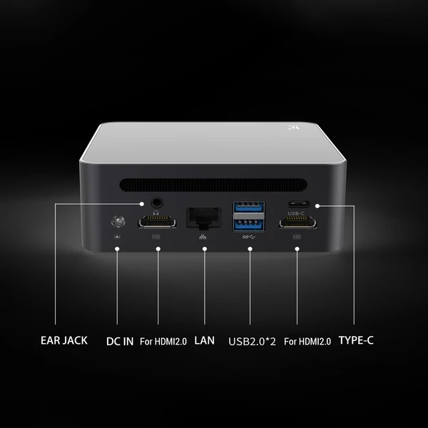 Mini PC Windows 11 AMD Ryzen R5 5600H, 8K 60Hz támogatás, WIFI6 BT5.2 - 32 GB RAM 1 TB SSD