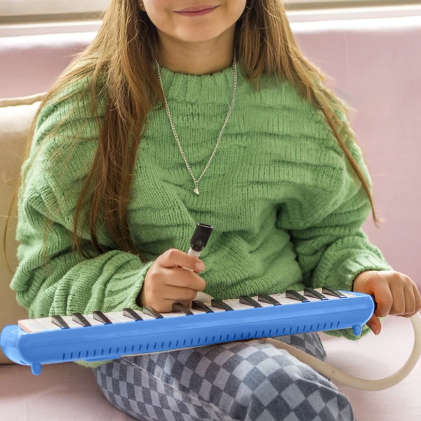 32 billentyűs Melodica Air Piano billentyűzet puha fúvócsővel, fúvókákkal Melodica fúvósok hordtáskával - Kék