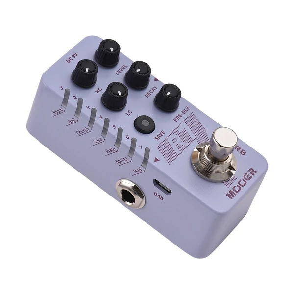 MOOER R7 Reverb gitár, digitális visszhang pedál, elektromos gitár effektus pedál