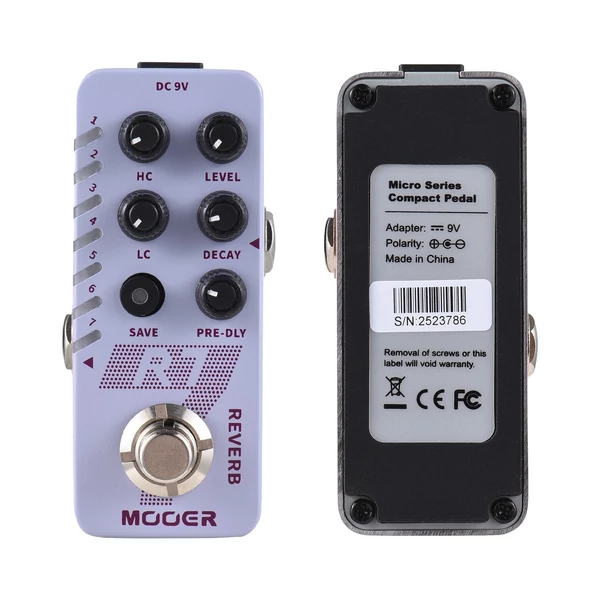 MOOER R7 Reverb gitár, digitális visszhang pedál, elektromos gitár effektus pedál