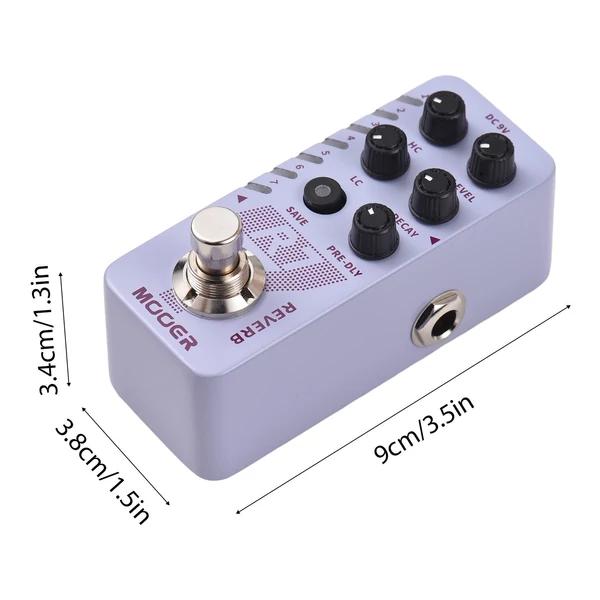 MOOER R7 Reverb gitár, digitális visszhang pedál, elektromos gitár effektus pedál