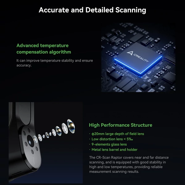 Creality 3D CR-Scan Raptor többsoros kék és NIR fogyasztói 3D szkenner 3D nyomtatáshoz