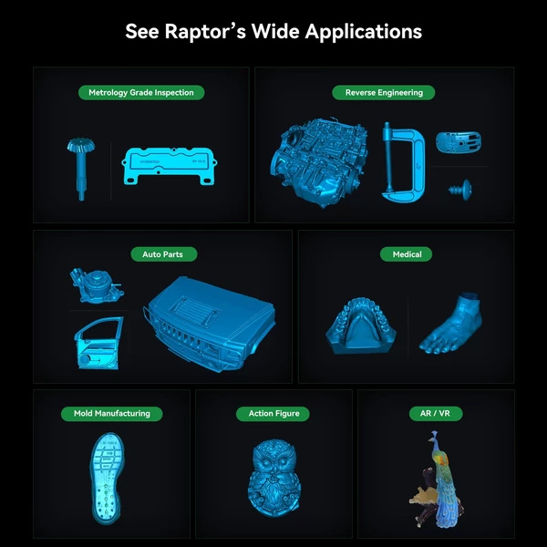 Creality 3D CR-Scan Raptor többsoros kék és NIR fogyasztói 3D szkenner 3D nyomtatáshoz