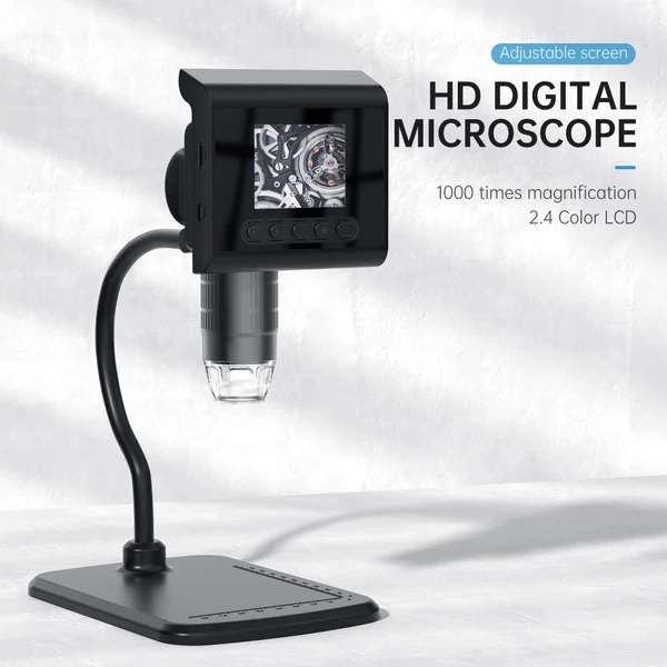 2,4 hüvelykes LCD digitális mikroszkóp 1080P 1000X nagyítású zoom mikroszkóp kamera