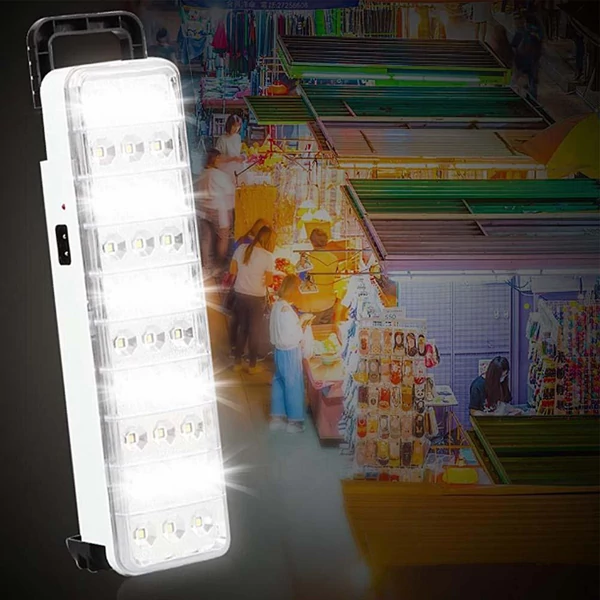 Újratölthető vészvilágítás, szuper fényes, energiatakarékos falra szerelhető otthoni LED lámpa - 30 led