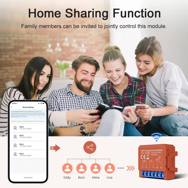 Tuya WiFi intelligens garázskapunyitó, garázsajtó APP távirányító, garázskapu időzítő nyitó modul
