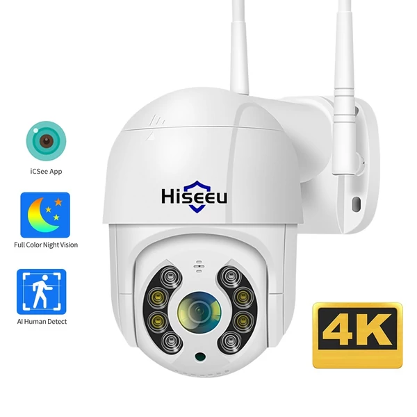 Hiseeu WHD815 5MP vezeték nélküli monitoros kamera, falra szerelhető intelligens WiFi kamera