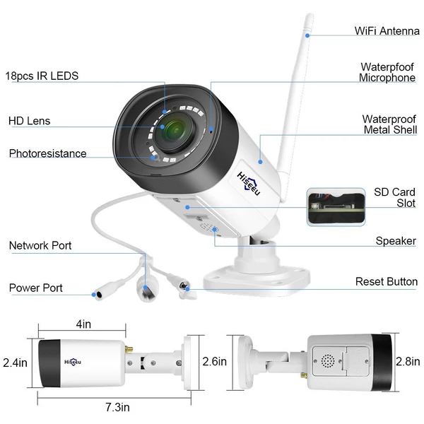 Hiseeu TZ-HB315 5MP vezeték nélküli monitor kamera falra szerelhető intelligens WiFi kamera