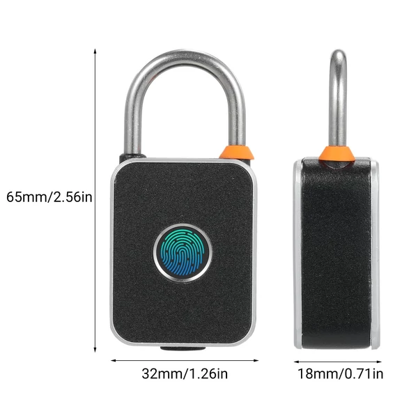 Intelligens lakat zárás kulcsnélküli, biometrikus, vízálló, USB-töltéssel - Ujjlenyomat-lakat