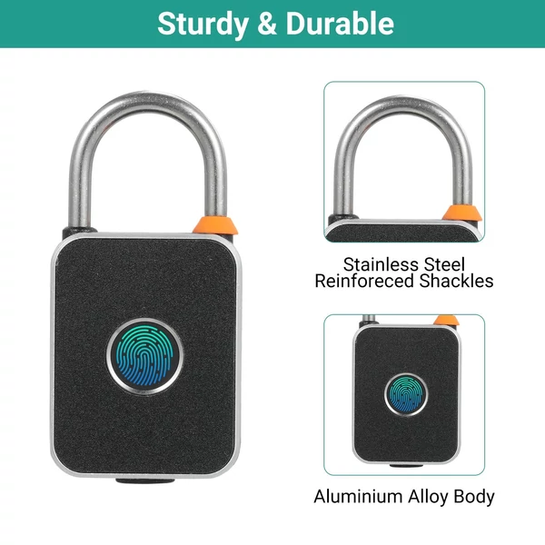 Intelligens lakat zárás kulcsnélküli, biometrikus, vízálló, USB-töltéssel - Ujjlenyomat-lakat