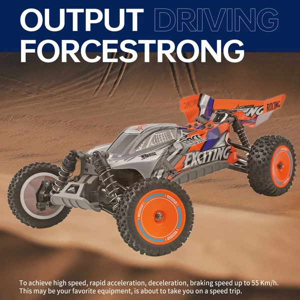 WLtoys 124010 távirányítós 1/12 2,4 GHz 55 km/h sebességű terepjáró autó - Fekete, 1 akkumulátor