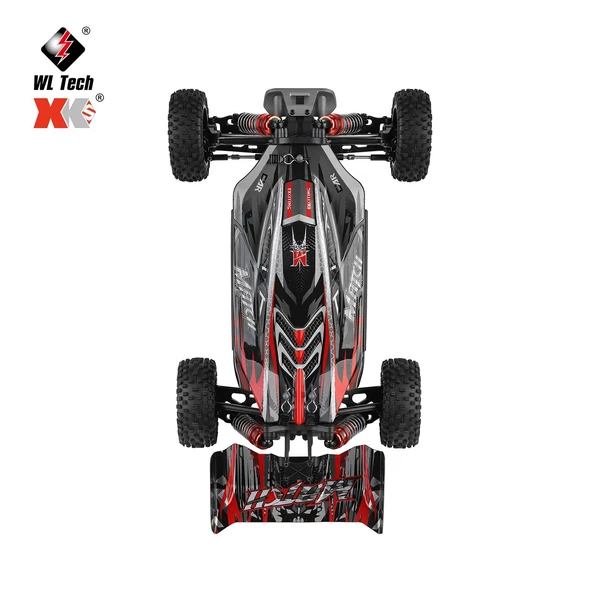 WLtoys 124010 távirányítós 1/12 2,4 GHz 55 km/h sebességű terepjáró autó - Fekete, 2 akkumulátor