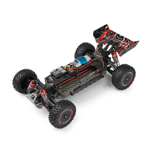 WLtoys 124010 távirányítós 1/12 2,4 GHz 55 km/h sebességű terepjáró autó - Fekete, 2 akkumulátor