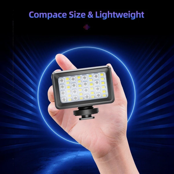 Mini LED videolámpa, vízálló töltőlámpa RGB búvárlámpa