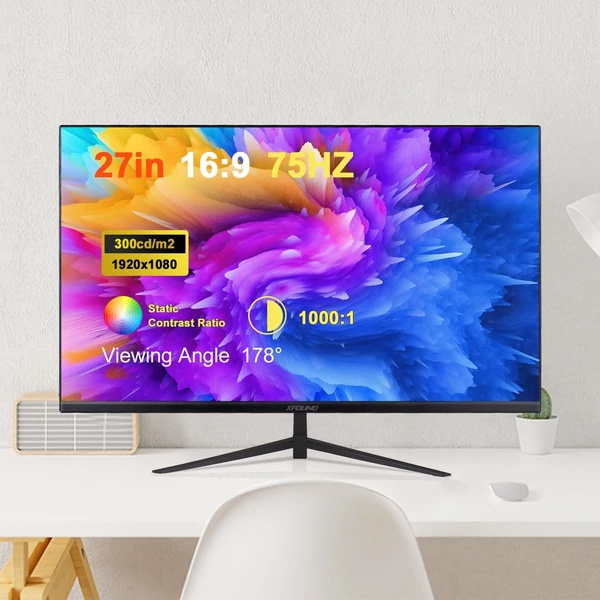 2K játékmonitor, 27 hüvelykes számítógépmonitor Ultra vékony LED 2560x1440 gyors 165HZ - Fekete