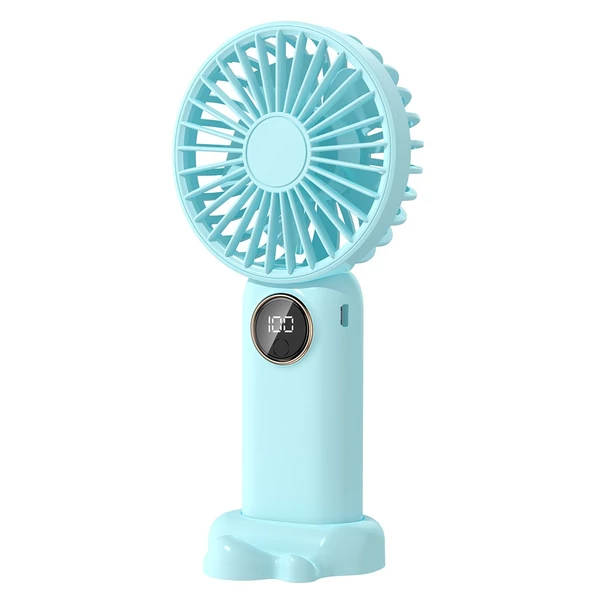 Hordozható mini kézi elektromos ventilátor, támogatja az 5 állítható szélsebességet - Kék