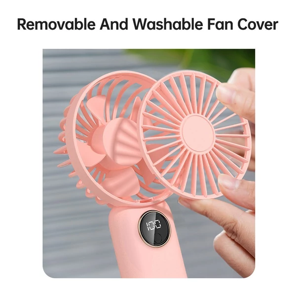 Hordozható mini kézi elektromos ventilátor, támogatja az 5 állítható szélsebességet - Pink
