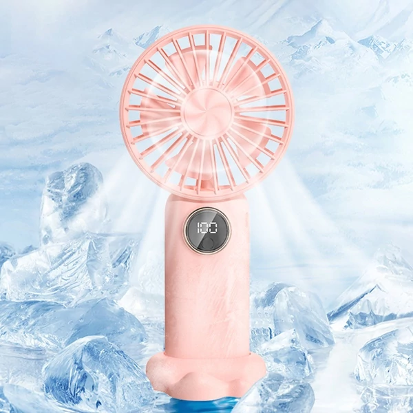 Hordozható mini kézi elektromos ventilátor, támogatja az 5 állítható szélsebességet - Pink