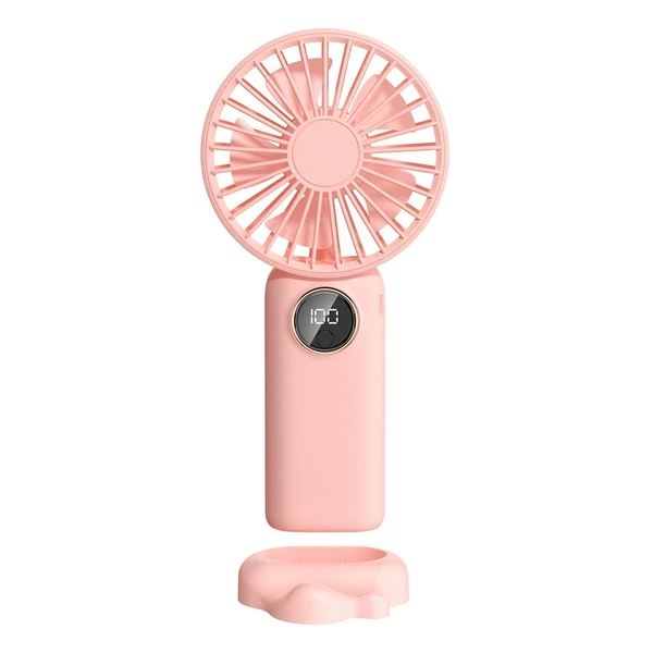 Hordozható mini kézi elektromos ventilátor, támogatja az 5 állítható szélsebességet - Pink