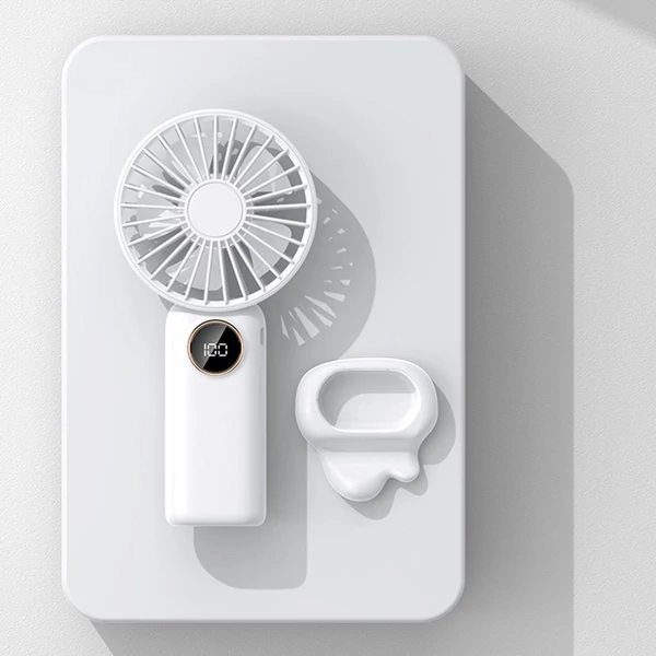 Hordozható mini kézi elektromos ventilátor, támogatja az 5 állítható szélsebességet - Fehér