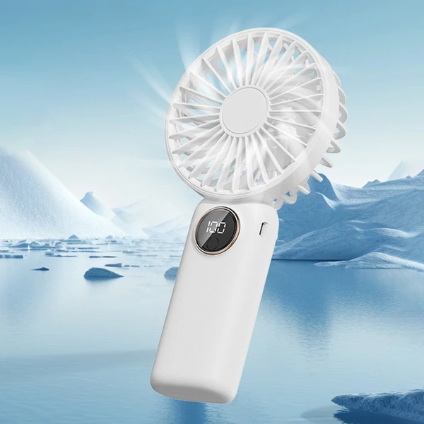 Hordozható mini kézi elektromos ventilátor, támogatja az 5 állítható szélsebességet - Fehér