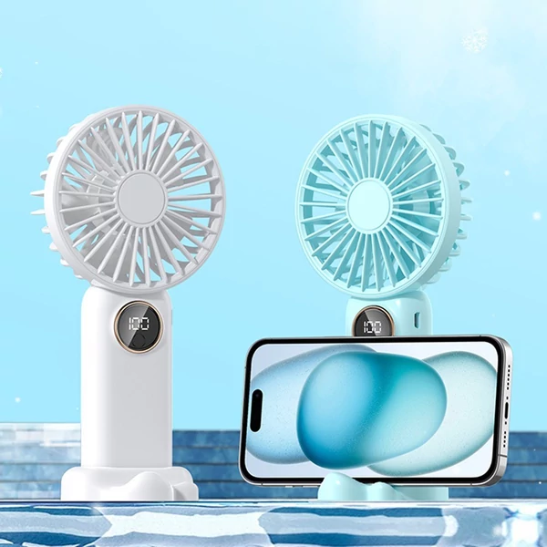 Hordozható mini kézi elektromos ventilátor, támogatja az 5 állítható szélsebességet - Fehér