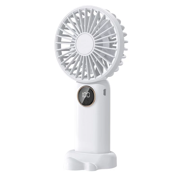 Hordozható mini kézi elektromos ventilátor, támogatja az 5 állítható szélsebességet - Fehér