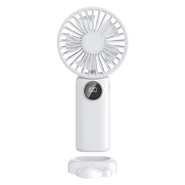 Hordozható mini kézi elektromos ventilátor, támogatja az 5 állítható szélsebességet - Fehér