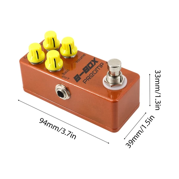 Gitár B-Box előerősítő pedál, elektromos gitár effektus pedál 4 gomb