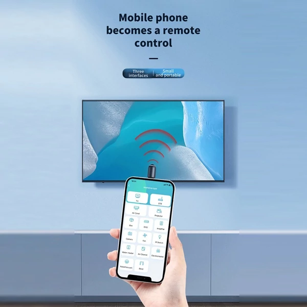 Kompakt mobiltelefon infravörös adók, nagy kompatibilitású alkalmazásvezérlő távirányító - Típus 2