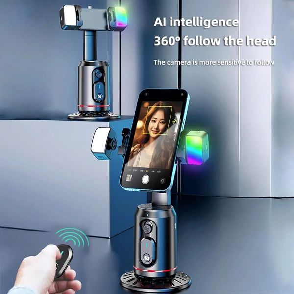 360 fokos automatikus arckövető állvány, automatikus nyomkövető telefontartó intelligens szelfi stabilizátor