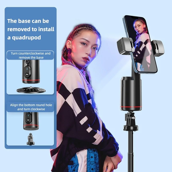 360 fokos automatikus arckövető állvány, automatikus nyomkövető telefontartó intelligens szelfi stabilizátor