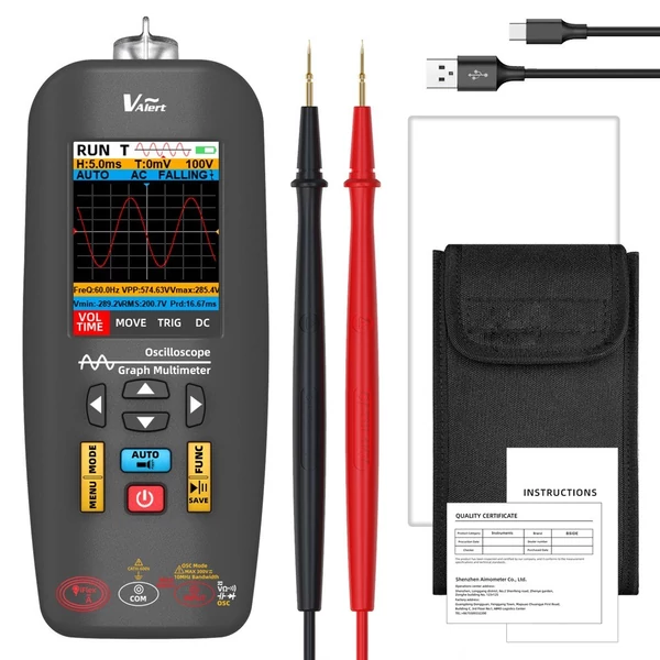 3 az 1-ben oszcilloszkópos multiméter, elektromos teszttoll 2,8 hüvelykes TFT kijelzővel